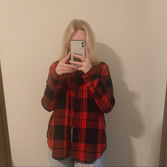 Old Navy Red and Black Flannel - Picture 3 of 5